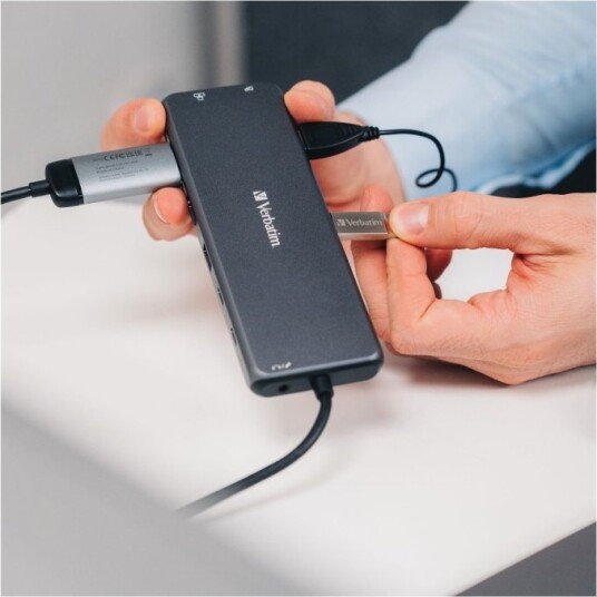 Verbatim Cmh 13 Hub 2 X Hdmi + 2 X Usb C Strømlevering + 3 X Usb A 3.2 Gen 1 + 1 X Displayport Stasjonær