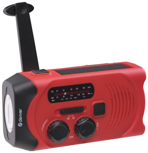 Denver SCR-2000 Solcelle & Sveiveradio med Lommelykt (FM/USB)