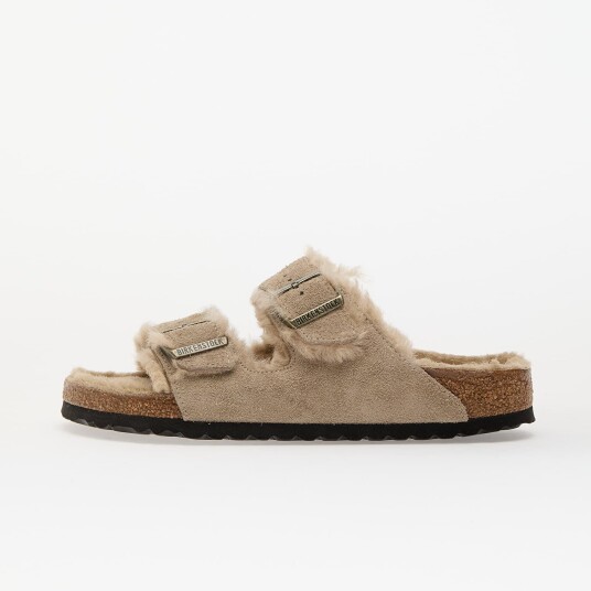 Birkenstock Arizona Shearling Suede Leather/ Fur Taupe EUR 36