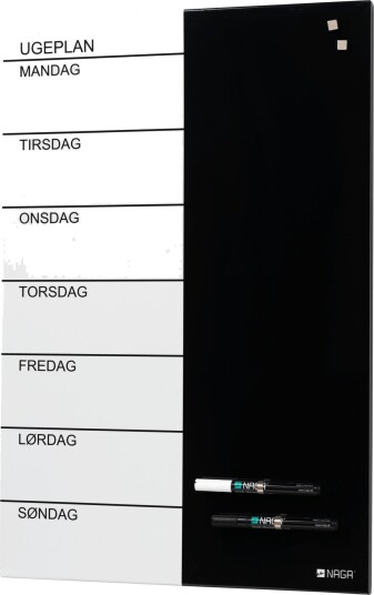 Magnetisk Naga Ugetavle I Stål 60X40 Cm - Dansk Tekst