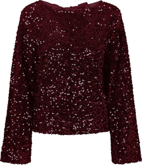 pieces Topp Pckammy Ls Deep Back Bow Top Jrs Bc Rød