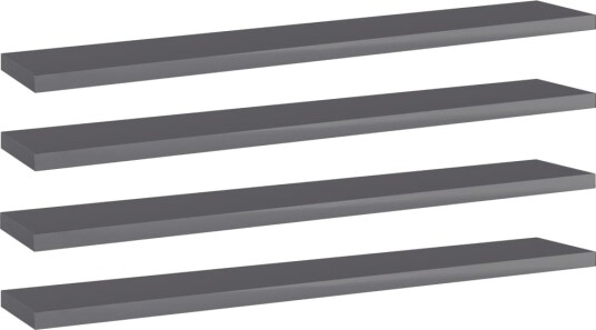 vidaXL Hylleplater 4 stk høyglans grå 60x10x1,5 cm sponplate vidaXL Hylleplater 4 stk høyglans grå 60x10x1,5 cm sponplate