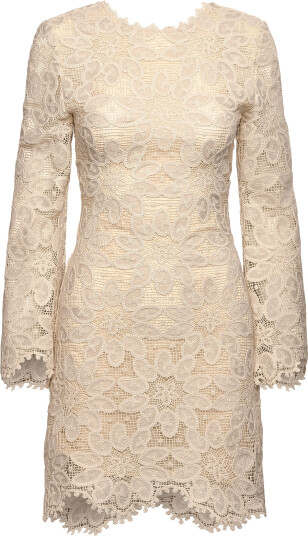 Malina Imani Guipure Lace Mini Dress Cream 38