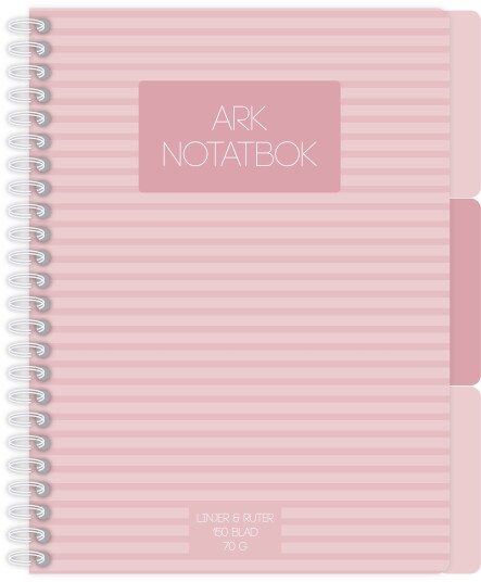 Notatbok ARK A5 3 index 150 blad rosa