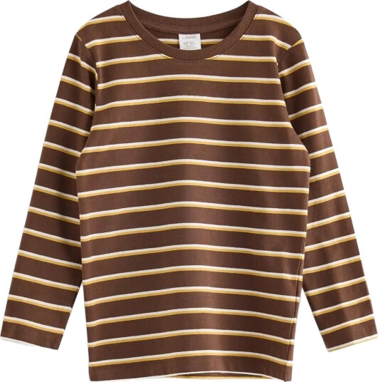 Lindex Striped Long Sleeved Top Brown 122