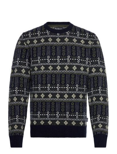 Barbour Barbour Grangetown Fair Isle Crew Neck Sweater - Black - M Barbour Barbour Grangetown Fair Isle Crew Neck Sweater - Black - M