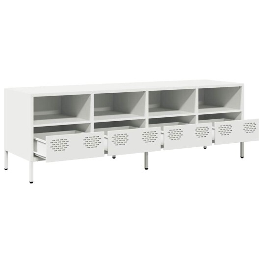 TV-benk hvit 135x39x43,5 cm kaldvalset stål 8721102930904 TV-benk hvit 135x39x43,5 cm kaldvalset stål 8721102930904