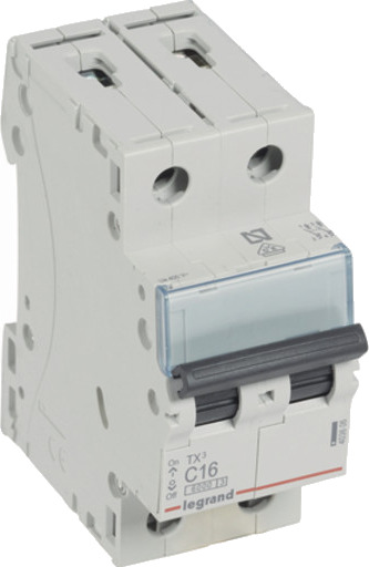 Legrand 5 stk TX³ MCB automatsikring C16 2P 2M 6/6kA