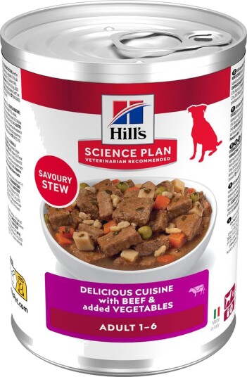 Hill'S Science Plan Adult Stew Våtfôr Til Voksne Hunder Storfekjøtt 48 X 363 G