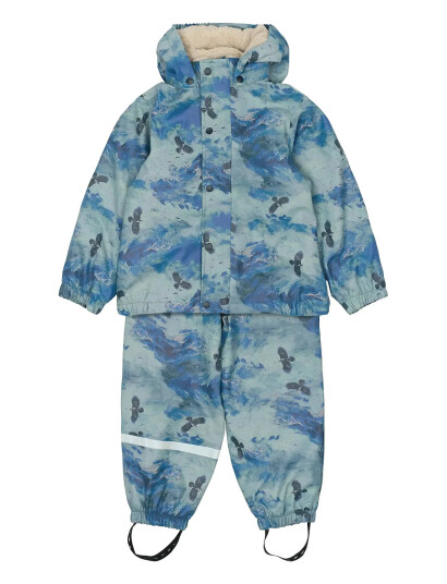 mikk-line Pu Aop Rain Set Teddy Rec W. Susp104 Navy 74 mikk-line Pu Aop Rain Set Teddy Rec W. Susp104 Navy 74