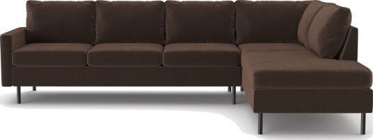Peppe 4 seters Høyrevendt L formet Sjeselongsofa i Manchester   Brun