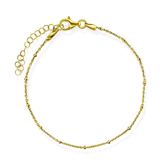 Pan Jewelry, Armbånd i forgylt 925 sølv med kuber, 19 cm
