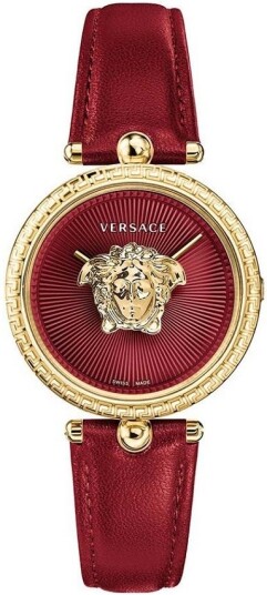 Versace Dameklokke VECQ00418 Palazzo Rød/Lær Ø34 mm Versace Dameklokke VECQ00418 Palazzo Rød/Lær Ø34 mm