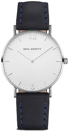 Paul Hewitt Dameklokke PH 6455224K Sailor Line Sølvfarget/Lær Ø36