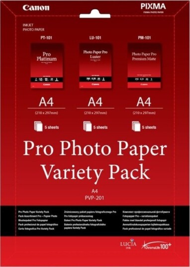Canon Pro Variety Pack Pvp 201 A4 210 X 297 Mm 15 Ark Fotopapirsett