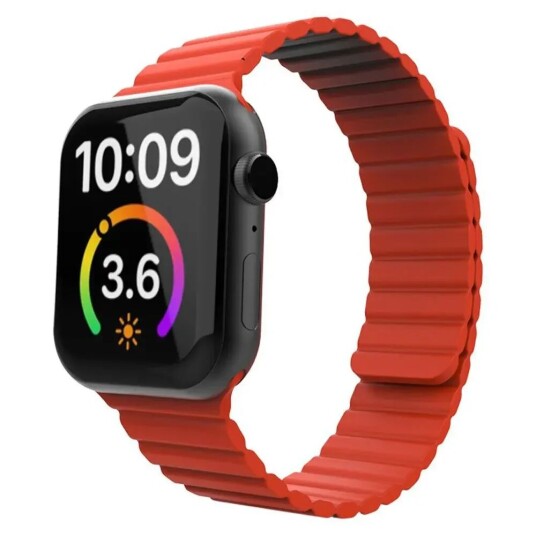 Lippa Apple Watch (38/40/SE/41mm) Magnetisk Silikonreim - Rød