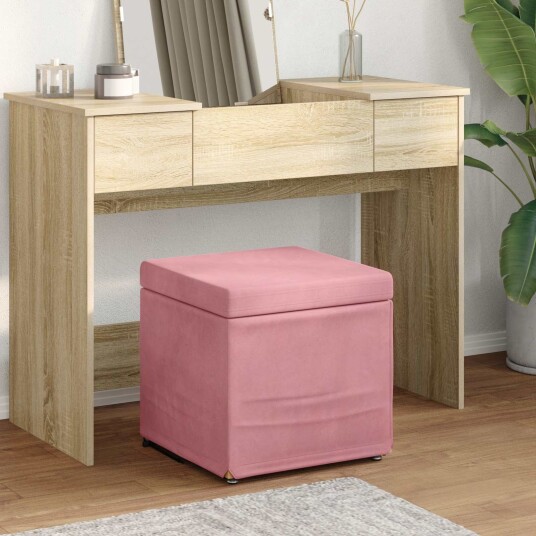 vidaXL Håndverk Rosa 41 x 41 x 40 cm Fløyel og konstruert tre