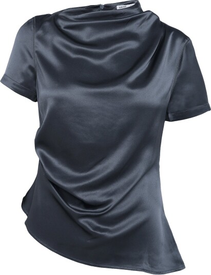 Ahlvar Gallery Lizi Satin Tee DARK GREY XS