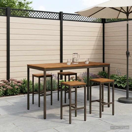 vidaXL Hagebarbord NAARDEN Naturlig og Kaffe 180 x 88,5 x 105 cm