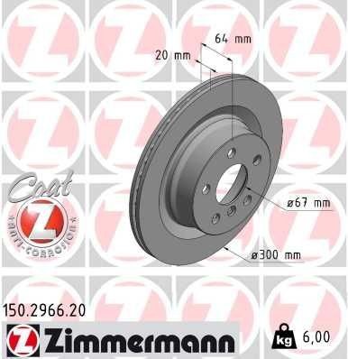 Bremseskive ZIMMERMANN 150.2966.20