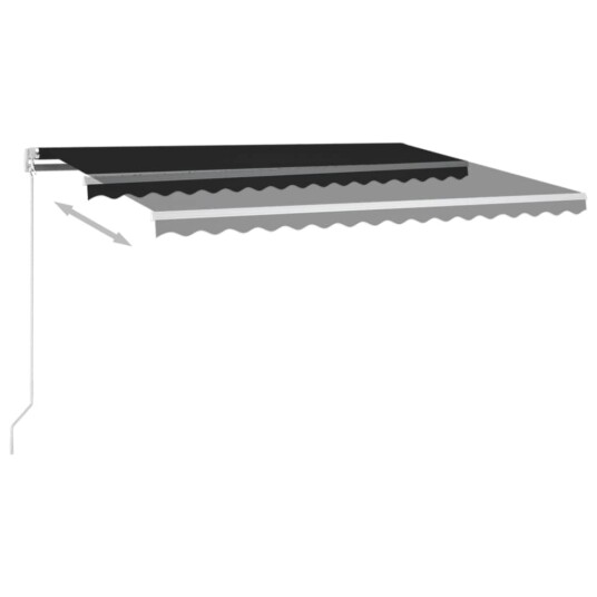 vidaXL Manuell uttrekkbar markise 450x350 cm antrasitt