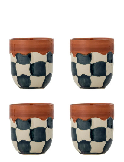 Bloomingville Check Cup - Brown - 375 ML