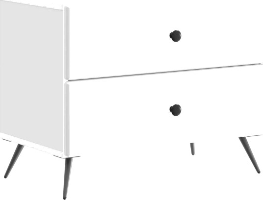  Nattbordskap Høgglans hvit 62 x 34,5 x 47,5 cm Konstruert tre