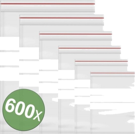 Trykklukningspose Med Tekstetiketter Transparent Polyetylen 600 Stk