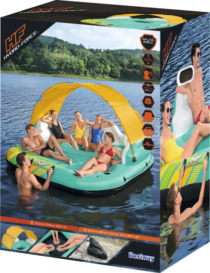 Bestway Oppblåsbar øy 5 personer Sunny Lounge 291x265x83 cm