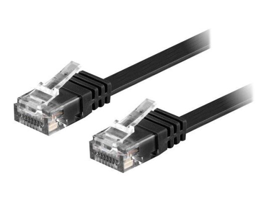 Deltaco CAT 6 Flat Koblingskabel RJ-45 Hann-Hann 50 cm Svart Deltaco CAT 6 Flat Koblingskabel RJ-45 Hann-Hann 50 cm Svart