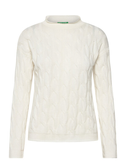 United Colors of Benetton Turtle Neck Sw. L/S - Cream - M