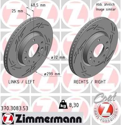 Bremseskive ZIMMERMANN 370.3083.53