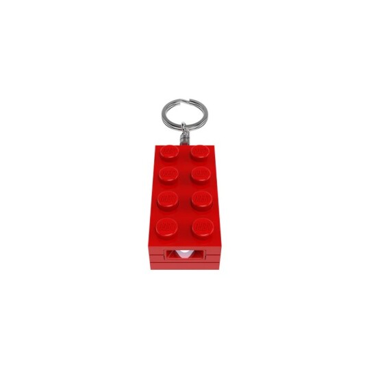 LEGO Nøkkelring 2x4 Rød med LED-Lys for Gadgets