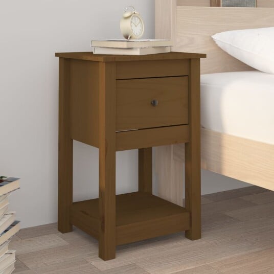 vidaXL Nattbord honningbrun 40x35x61,5 cm heltre furu vidaXL Nattbord honningbrun 40x35x61,5 cm heltre furu
