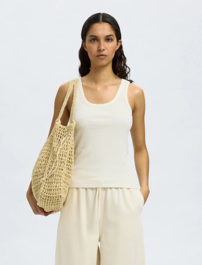 Selected Slfanna U Neck Tank Top Noos White XXL Selected Slfanna U Neck Tank Top Noos White XXL