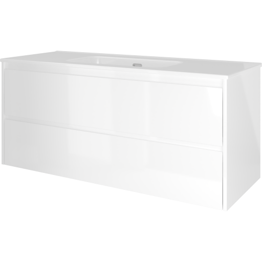 Sanibell Proline møbelpakke, uten armaturhull, 121x46 cm, hvit høyglans Sanibell Proline møbelpakke, uten armaturhull, 121x46 cm, hvit høyglans