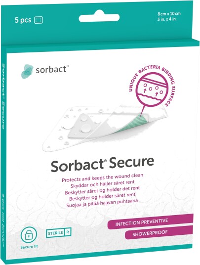 Sorbact Plaster 8 cm x 10 cm 5 stk.