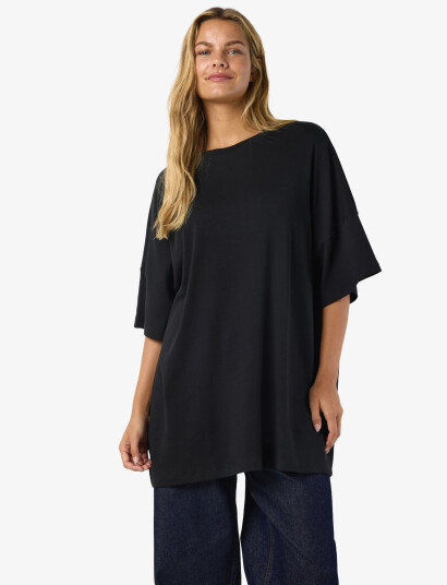 NOISY MAY Nmmocca 2/4 Boxy Tee Dress Jrs Fwd Noos Black L