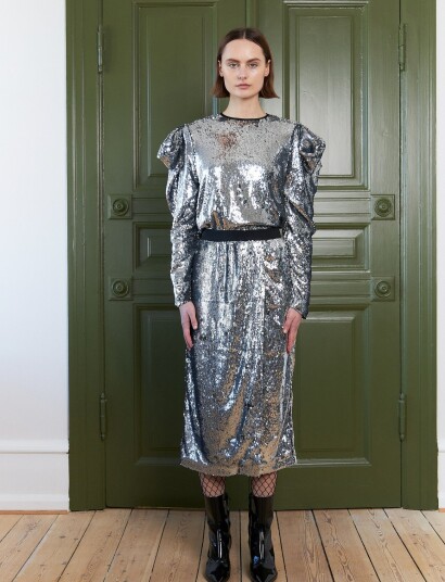 Stella Nova Sequins Midi Skirt Silver 34 Stella Nova Sequins Midi Skirt Silver 34