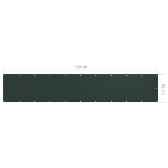 vidaXL Balkongskjerm mørkegrønn 90x500 cm oxfordstoff