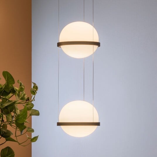 Palma 3726 LED hengelampe med 2 lyskilder grafitt   Vibia   Stue   Moderne   Glass   Med flere lyskilder