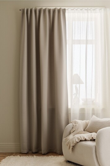 &Home Mørkleggingsgardin Linnie 1 pakning Beige
