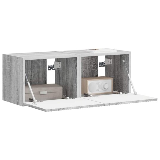  TV Veggskap 2 pcs Grå Sonoma 60 x 31 x 29.5 cm Konstruert tre