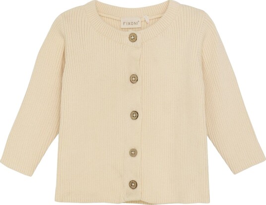 Blå Cardigan Strikk Smørkrem Blå 68 Cardigan Beige Hvit 62