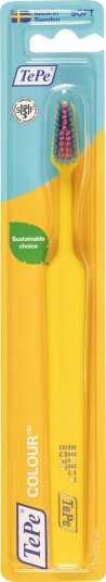 TePe Colour Select Soft Tannbørste 1 stk.  skånsom, effektiv og bærekraftig munnpleie GUL