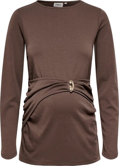Only Maternity Olmevalyn L/S Boatneck Top Jrs   Brown   L