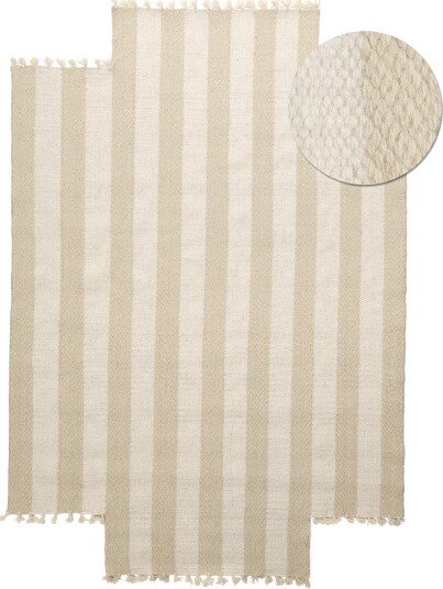 Uregelmessig ullteppe Kystaro krem/beige Størrelse: 80 x 150 cm Uregelmessig ullteppe Kystaro krem/beige Størrelse: 80 x 150 cm