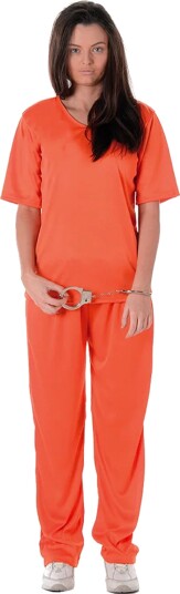 Hisab Joker Oransje Jentefange Kostyme Small 95621-4