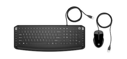 HP Pavilion 200 USB Tastatur og Mussett - Svart, Ergonomisk Design HP Pavilion 200 USB Tastatur og Mussett - Svart, Ergonomisk Design