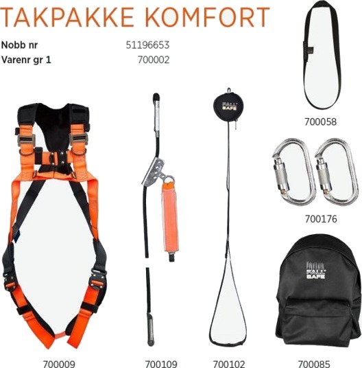 Fall Safe Fallsikring Takpakke Komfort Fall Safe Fallsikring Takpakke Komfort